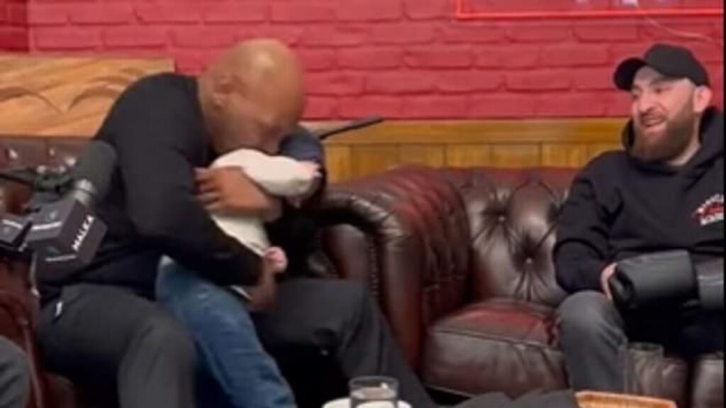 Full VIDEO: Mike Tyson picked up Hasbulla Like A baby, kissed him on his cheek and bite his ear during Podcast