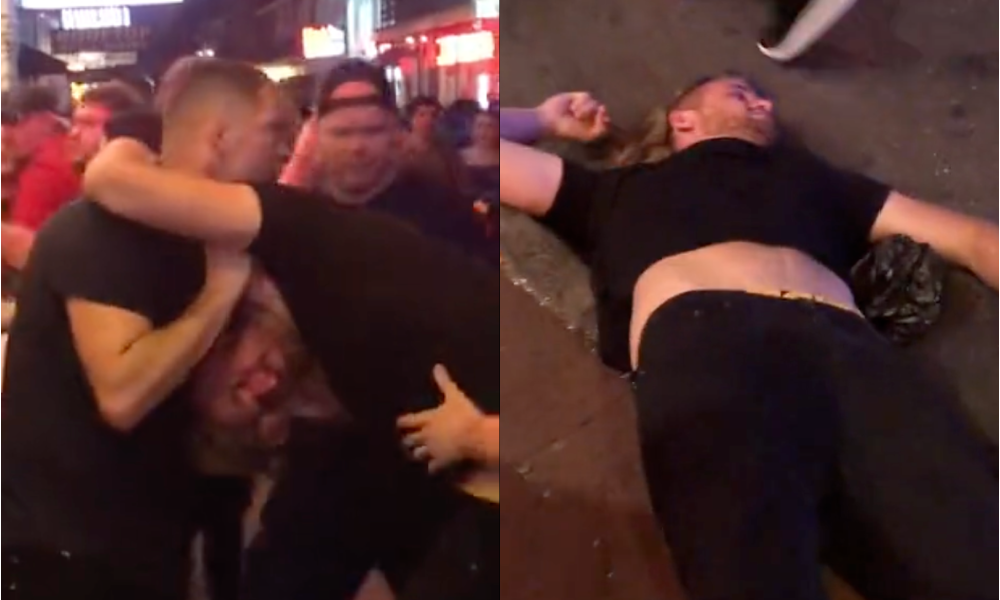 Full Video: UFC legend Nate Diaz chokes out a Youtube celebrity in New Orleans brawl