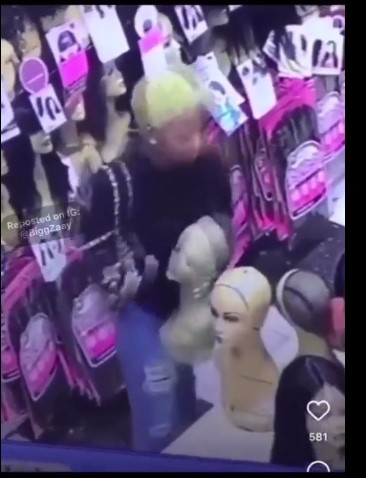Full video: Notorious Slayqueen Captured Stealing a wig from a hair shop
