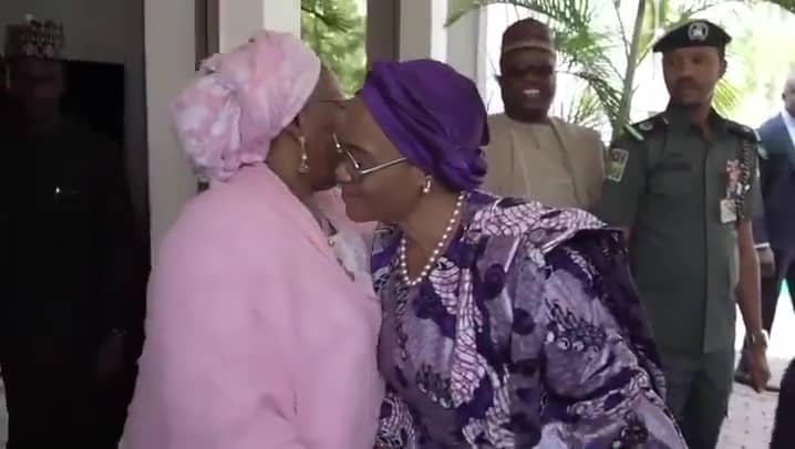 Aisha Buhari Takes Remi Tinubu Around Aso Villa 