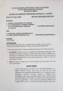 Court bars NLC TUC on proposed strike