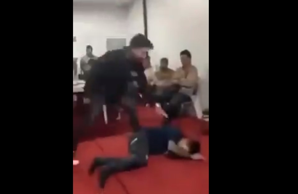 Leaked video from China shows a company boss savagely disciplining an employee
