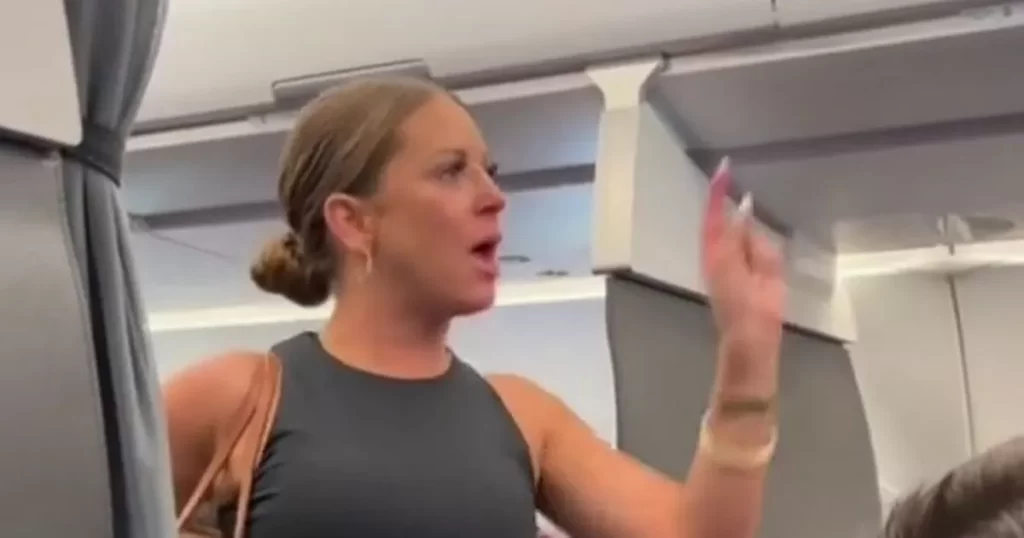woman airplane meltdown